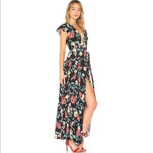 Lovers and Friends Kayla Floral-Print Wrap Maxi Dress | XS